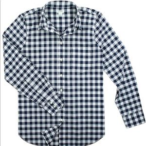 J Crew Chekered Button Down, Size 6